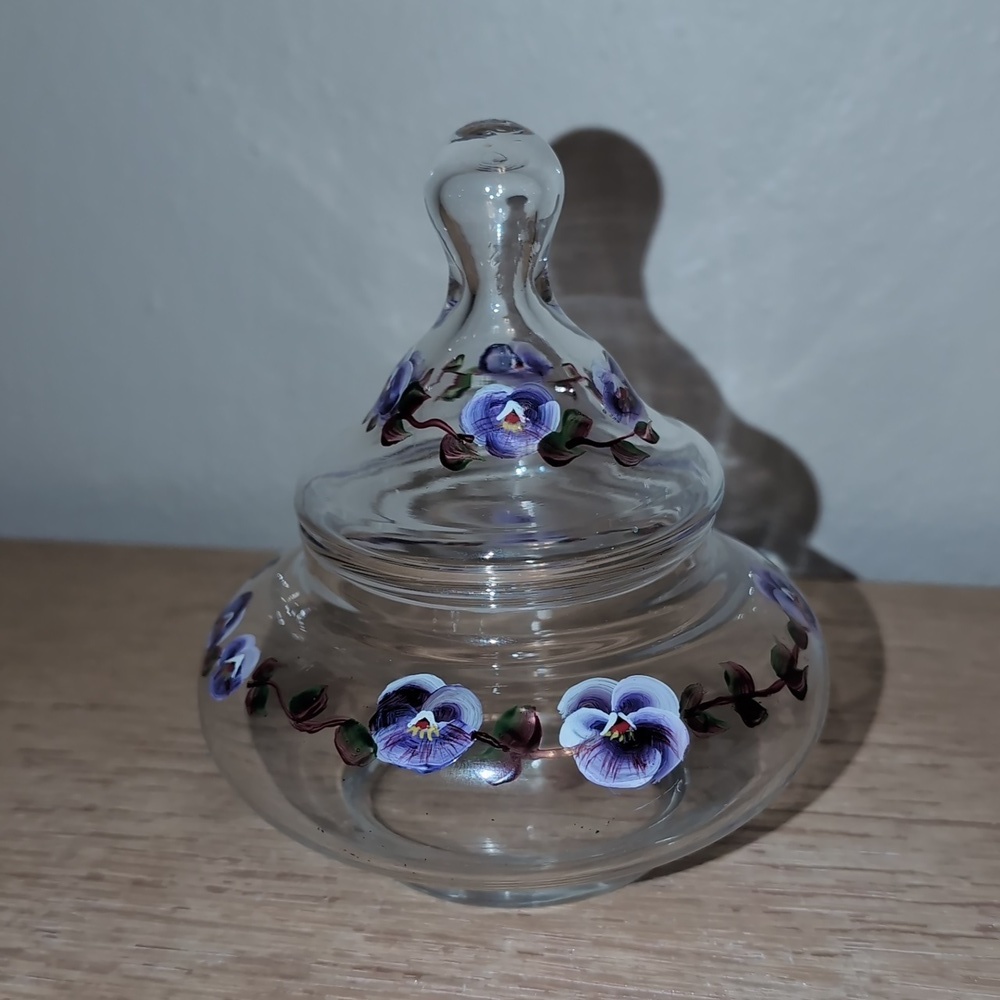 Hand Painted Apothecary Covered Dish - Picture 2 of 6